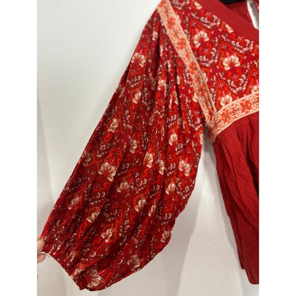 Spell & The Gypsy Collective Jewel Smock boho top in Copper Red Orange Small - Picture 4 of 6